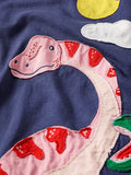 Baby Girl Dinosaur Appliqu¨¦ Flutter-sleeve Dress - CCMOM