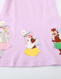 Baby Girl Dinosaur Appliqu¨¦ Flutter-sleeve Dress - CCMOM