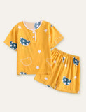 Bear Letter Printed Short-Sleeve Pajamas - CCMOM