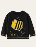 Bee Printed Long Sleeve T-shirt - CCMOM