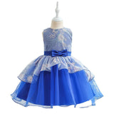 Bow Embroidered Mesh Party Dress - CCMOM
