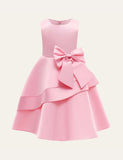 Bow Sleeveless Party Dress - CCMOM