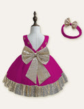Bow Sleeveless Party Dress - CCMOM