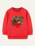 Bowknot Puppy Appliqu¨¦ Sweatshirt