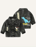 Boy Animal Patterned Denim Jacket