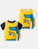 Boy Cartoon Crocodile Fake Two Pieces T-shirt - CCMOM