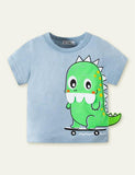 Boy Cartoon Dinosaur Patch T-shirt