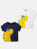 Boy Cartoon Dinosaur Patch T-shirt - CCMOM