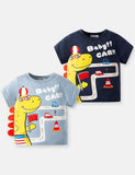 Boy Cartoon Dinosaur Patch T-shirt - CCMOM