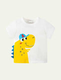 Boy Cartoon Dinosaur Patch T-shirt - CCMOM