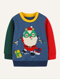 Christmas Sale- Affixed Cloth Embroidered Sweatshirt
