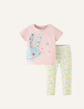 Children's round neck short-sleeved pants casual set
