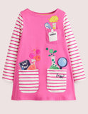 Ccmom Toddler Girl Artist Appliqu¨¦ Pocket Casual Dress - CCMOM