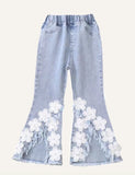 Flower Denim Trousers