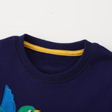 Bird Flower Appliqu¨¦ round Neck Sweater