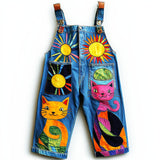 Lucky Sale Unisex-Open Sun Kitten Colored Unisex Overalls