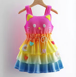 Lucky Sale-Multicolor Cat Sleeveless Dress