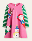 Christmas Sale - Snowman Elk Appliqu¨¦ Dress