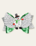 Christmas Tree Santa Claus Bow Wings Barrettes