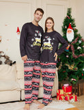 Christmas Cartoon Elk Letter Printed Family Matchting Pajamas