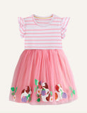 Animal Embroidered Patch Dress