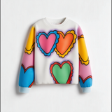 Lucky Sale-Heart Printing Sweatshirt