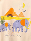 Elephant and Baby Elephant Printed Long-Sleeved T-shirt - CCMOM