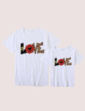 Family Matching Love Appliqu¨¦ Short Sleeves T-shirt - CCMOM