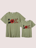 Family Matching Love Appliqu¨¦ Short Sleeves T-shirt - CCMOM