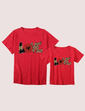 Family Matching Love Appliqu¨¦ Short Sleeves T-shirt - CCMOM