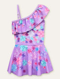 Floral Embroidered Printed Swimsuit - CCMOM