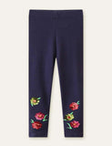 Flower Embroidery Leggings - CCMOM