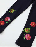 Flower Embroidery Leggings - CCMOM