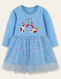 Mouse Appliqu¨¦ Long-Sleeved Dress - CCMOM