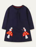 Mouse Mushroom Appliqu¨¦ Embroidered Dress