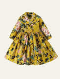 Printed Suit Collar Formal Dress - CCMOM
