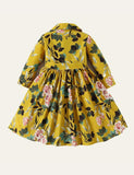 Printed Suit Collar Formal Dress - CCMOM