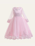 Pure Color Sequins Mesh Party Dress - CCMOM
