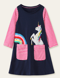 Rainbow Unicorn Appliqu¨¦ Dress