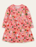 Santa Claus Gingerbread Man Full Printed Dress