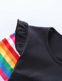 Sequined Butterfly Rainbow Long Sleeve Dress - CCMOM