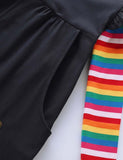 Sequined Butterfly Rainbow Long Sleeve Dress - CCMOM