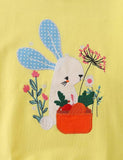 Shy Rabbit Appliqu¨¦ Carrot Embroidered Sweatshirt - CCMOM