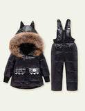 Solid Color Glossy down Jacket Suit - CCMOM