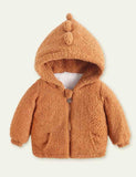 Solid Color Velvet Padded Coated Jacket - CCMOM