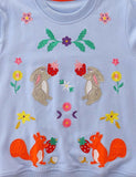Squirrel Rabbit Appliqu¨¦ Embroidered Sweatshirt - CCMOM