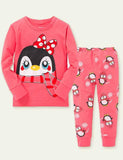 Toddler Penguin Printed Long Sleeves Shirt & Pants Pajamas Set