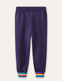 Train Appliqu¨¦ Rainbow Sweatpants - CCMOM