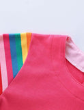 Unicorn Appliqu¨¦ Rainbow Pocket Long Sleeve Dress - CCMOM