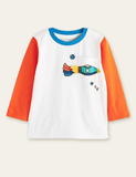 Unisex Rainbow Rocket Printed Long Sleeve T-shirt - CCMOM